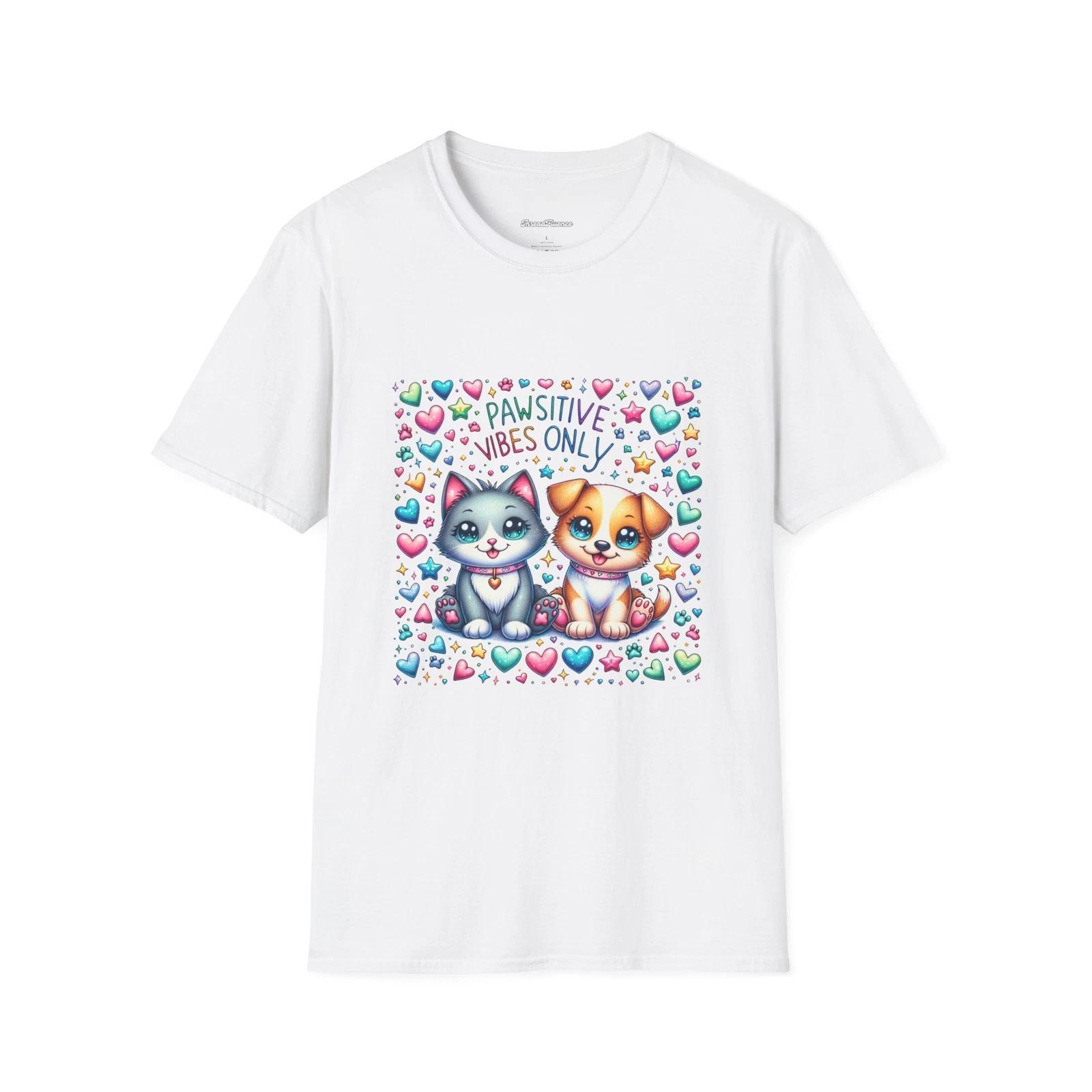 Pawsitive Vibes Softstyle T-Shirt, Cute Animal Lover Tee, Positive Vibe Shirt 2XL