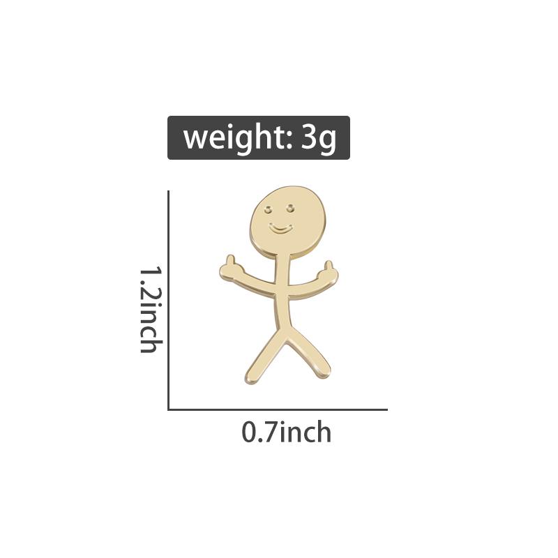 Rude Finger Pins Custom Gold Color Fun Meme Brooches Lapel Badges Simple Funny Jewelry Gift for Kids Friends