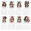 Vintage Pin Up Girl Wall Calendar – Retro American Style Monthly Hanging Art Calendar For Home Decoration