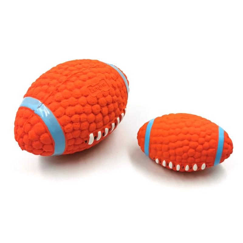 Soft Pet Ball Squeaky Toy For Small Large Dog Rugby Tennis Volleyball Football Ball Latex Tooth Cleaning Training Toys