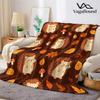 Cute Hedgehogs Autumn Leaves Flannel Blanket Warm Soft Halloween Christmas All-Season Couch Decorative Cozy Warm Gift