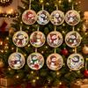 12Pcs Pearl Christmas Wooden Ornament Special-Shaped Gems Hanging Holiday Ornament  Christmas Tree