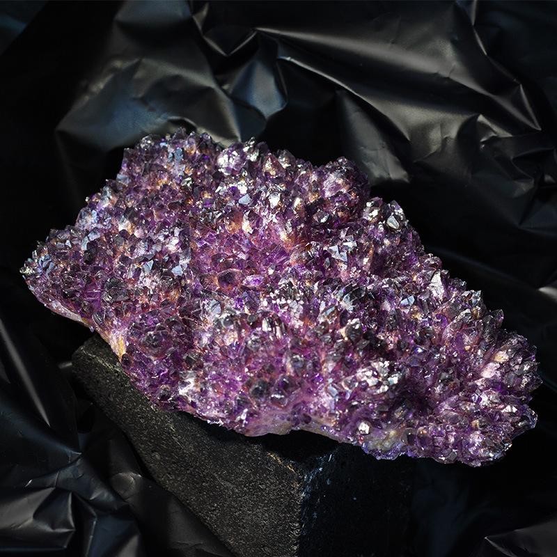Green & Purple Natural Crystal Cluster Ornaments for Home Decoration & Desktop Display