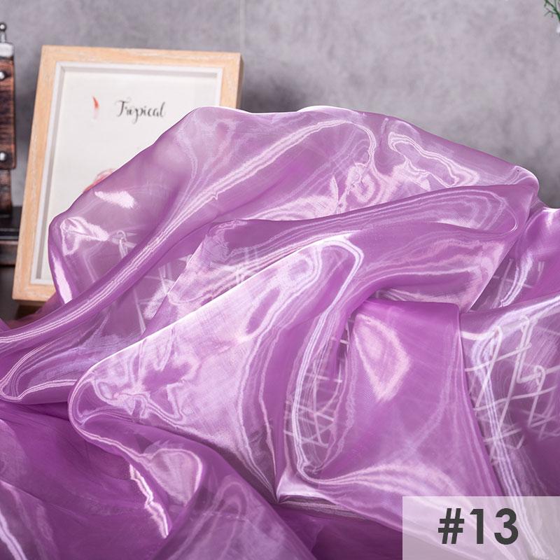 Perspective Crystal Satin Fabric Floating Liquid Silky Metal Touch Stiff Fashion Designer Fabric For Sewing Dress Hanfu Material