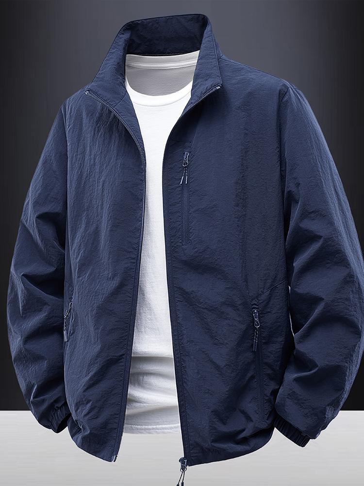 

Jacket Men s Autumn New Lapel Loose Outdoor Sports Casual Jacket Youth Fashion Versatile Top 5XL темно-синий