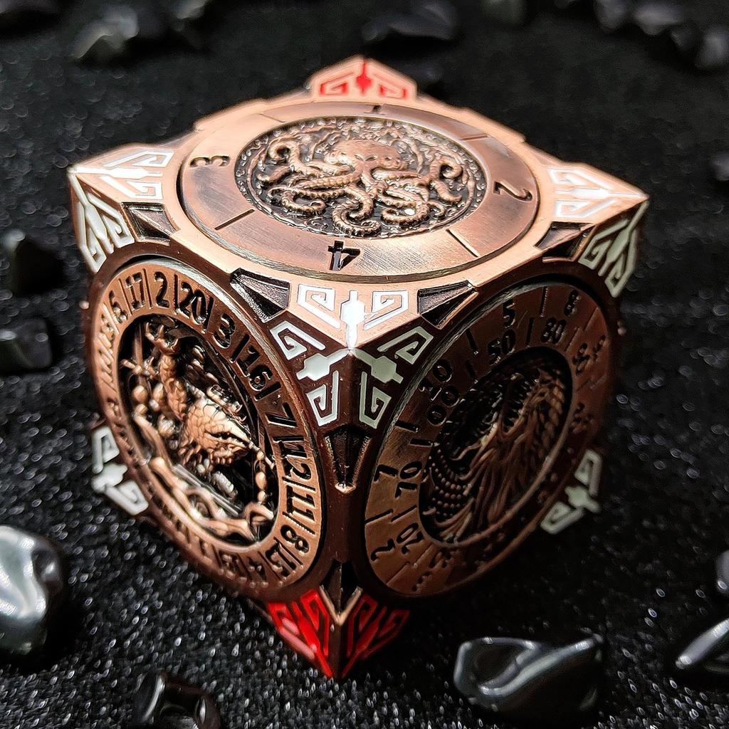 7-IN-1 Six Sided Rotating DND Dice Dungeon And Dragon Table Role Play Game Dice D4 D6 D8 D12 D20 D10/% Polyhedral Wheel Dice