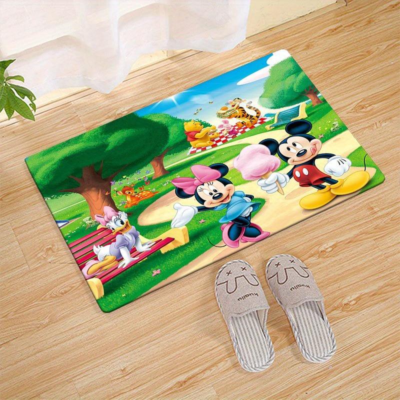 

1pc Mickey and Minnie_ Area Rug, Non-Slip Floor Mat, Cartoon Character Design, Soft Velvet, Room Decor, Washable Indoor Carpet 60cm by 90cm