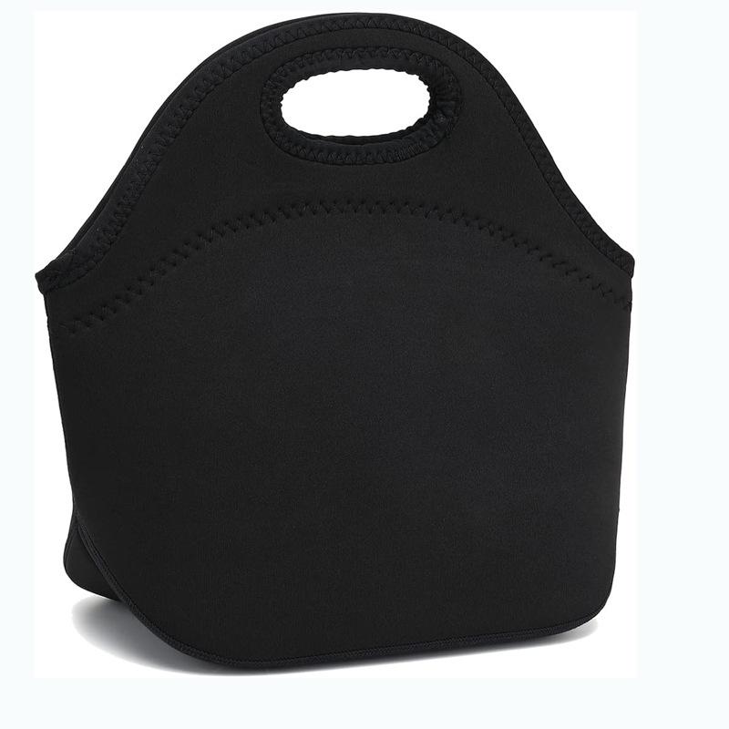 

Gourmet Getaway Soft Neoprene Lunch Tote Bag Lightweight Insulated And Reusable One Size Black