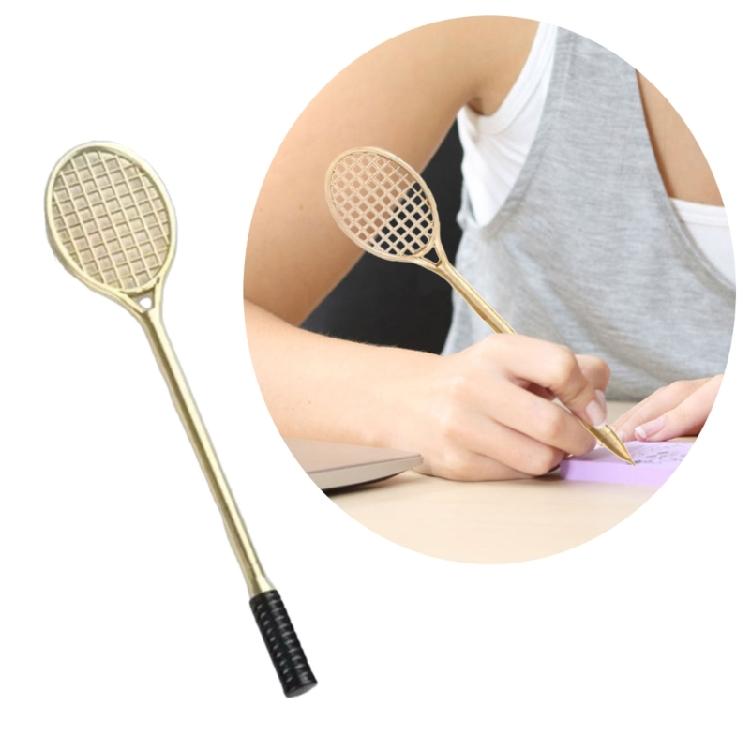 Miniature Tennis Racket Shaped Ballpoint Pen Practical Smooth Writing Pen Office School Supplies Drawing Stationery