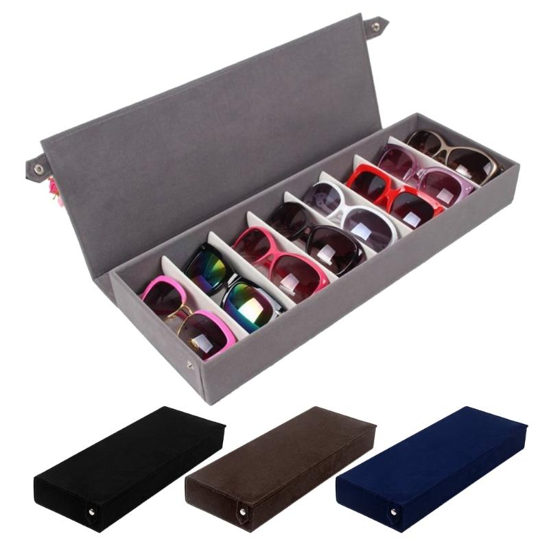 8 Slot Glasses Storage Box Rectangle Sunglasses Storage Container Holder for Home Bedroom Dormitory Tabletop Storage