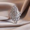 Bague ajourée florale vintage très vendue pour femmes - Bijoux en argent style européen et américain