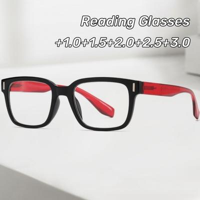 Fashionable Square Reading Glasses HD Anti Fatigue Spring Legged Presbyopia Glasses Women Eye Protection Stylish Grade Glasses