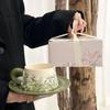 Lily of the Valley Coffee Cup and Saucer Set Chinese Antique Oil Painting Afternoon Tea Latte Milk Cup Girls Ceramic Cup Souvenir