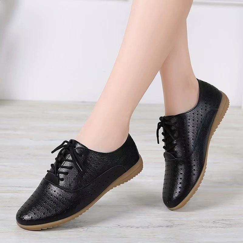 Women's Hollow Out Design Flat Shoes Casual & Breathable Slip On Shoes Women's Comfortable Shoes