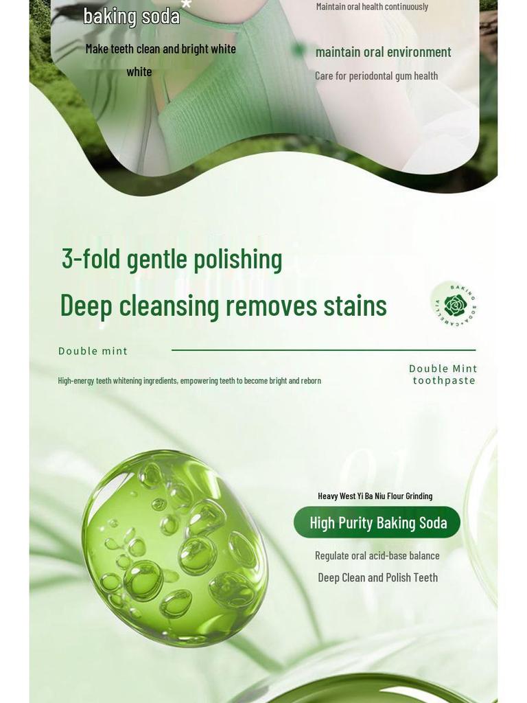 Baili Giant Double Mint Whitening Toothpaste: Fights Yellowing & Bad Breath with Baking Soda