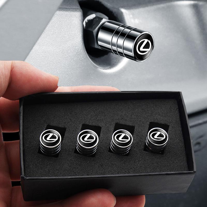 Hot New B5 Hot 4PCS Metal Tire Valve Caps Car Tyre Air Stems Cover For Lexus ES
