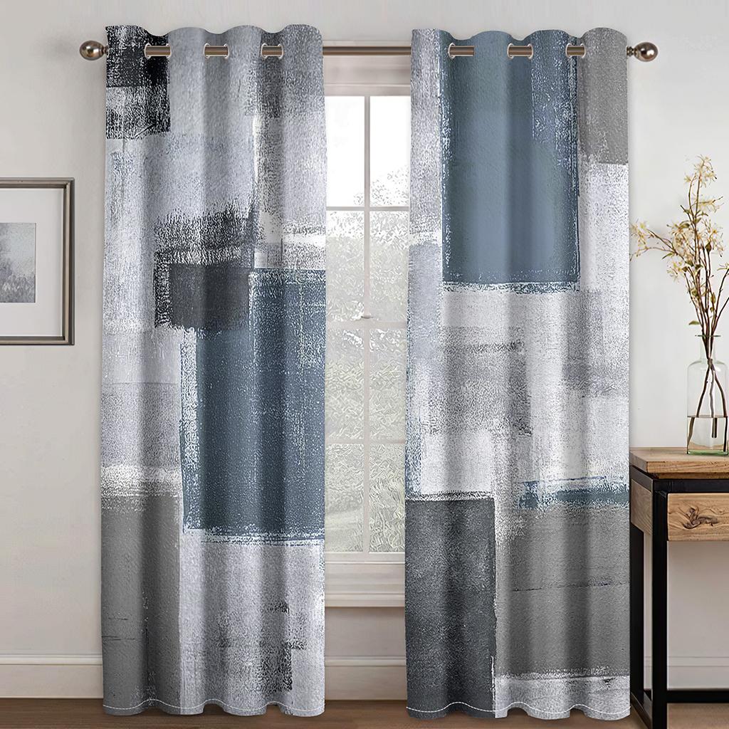 Purple Abstract Classic Design Art  Free Shipping 2 Pieces Thin Shading Window Curtains for Living Room Bedroom Home Decor Hook