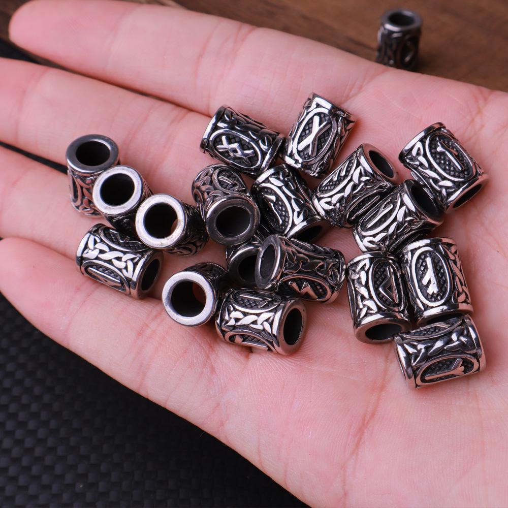 Nordic Viking Rune Titanium Steel Retro Beads
