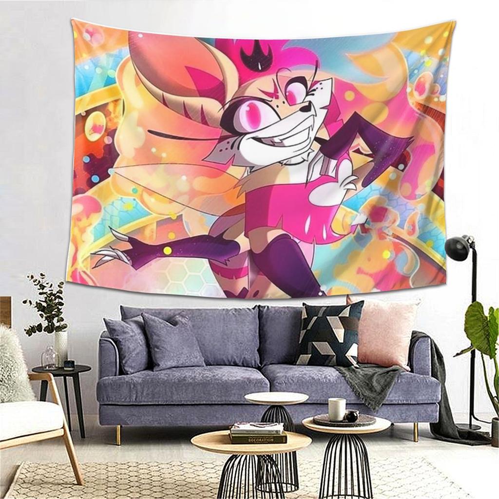 Helluva Boss Beelzebub Tapestry Wall Hanging Aesthetic Home Decor Tapestries for Living Room Bedroom