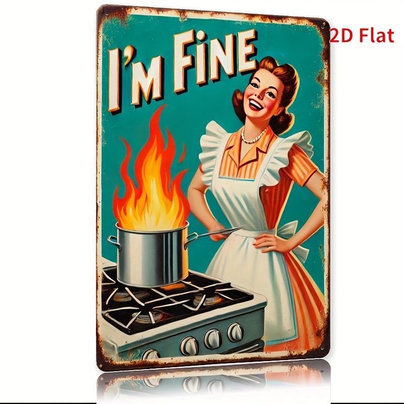 

s Housewife Cooking Metal Sign Retro Wall Art with Im Fine Design Perfect for Bars Cafes Beach Houses Farmhouse 20x30cm（7.8x11.8inch）