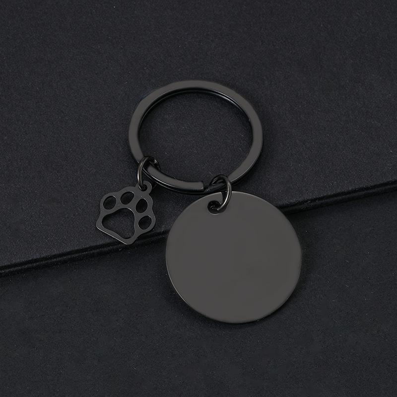 Breloczek do kluczy z łapą psa drukowaną laserowo - Międzynarodowy metalowy prezent