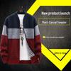 Men's Fleece-Lined Crew Neck Zipper Sweater: Autumn/Winter Loose Fit Knit Cardigan