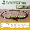 Christmas Train Set Electric Train Toys with Sound Light Easy Assembly Railway Tracks Classic Steam Train Model Set Gift for Boys 4-7 Years Old