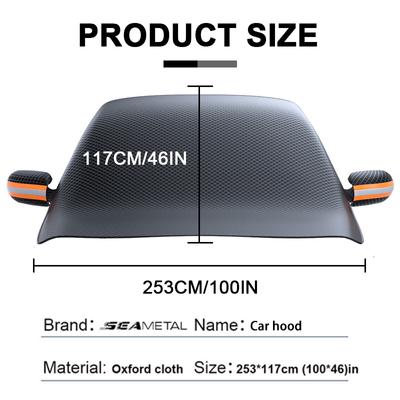 SEAMETAL Housse Magnétique de Pare-brise de Voiture Épaissir Oxford Housse Pare-soleil de Pare-brise de Voiture Imperméable Housse de Voiture avec Bande Réfléchissante