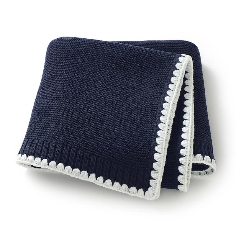 1pc Solid Hue Seamless Knit Infant Blanket 35X28 Inch Year Round Cozy Throw for Toddlers Nursery Stroller Travel Home Decor