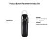 New Bluetooth Noise Cancelling Single Ear Headset with Mic & Ear Hook - Car Phone Wireless Earphones