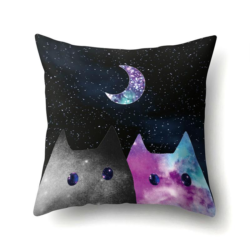 Polyester Pillowcase Cartoon Printed Animal Peach Leather Velvet Pillowcase Waist Cover Car Waist Cushion Cover