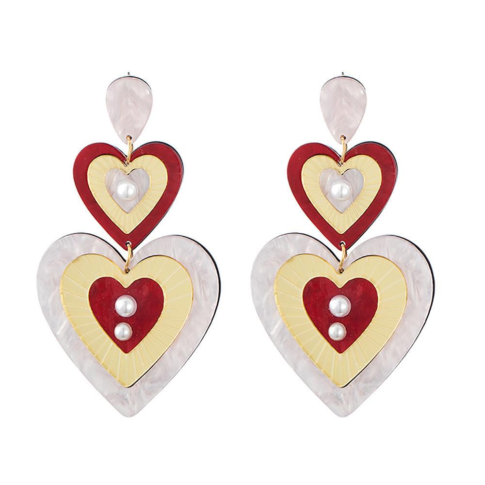 Stylish Alloy Heart-shaped Earrings For Women Elegant And Trendy Design