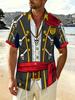 Camicia a Maniche Corte Stile Pirata Taglie Forti da Uomo con Stampa Teschio 3D, Top Casual, Stile Trendy per Vacanze Estive al Mare, TAGLIE FORTI