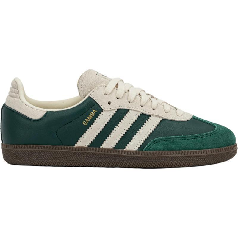 Adidas Originals SAMBA OG Abrasion Resistant Low Top Kids' Skateboarding Shoes Dark Green/Beige Sneakers JH7862