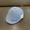 Fashion Striped Baby Beret Hat Spring Summer Letter Embroidery Short Brim Peaked Cap Boy Girl Toddler Kids Sun Visors
