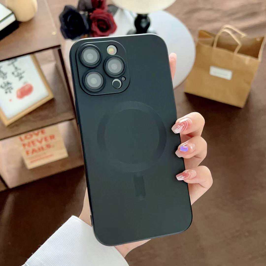 

Matte Camera Lens Protective Magnetic Charge Bumper Phone Case For iPhone 17 Air 16 PM 15 14 Plus 13 12 11 Pro Max Soft TPU Silicone Shockproof Cover iPhone 16 Plus чёрный