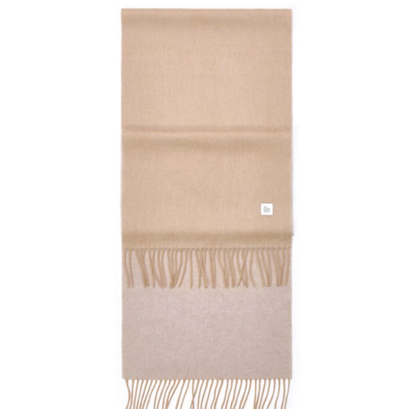 Velsey Classic 100 Reversible Cashmere Muffler [BEIGE]