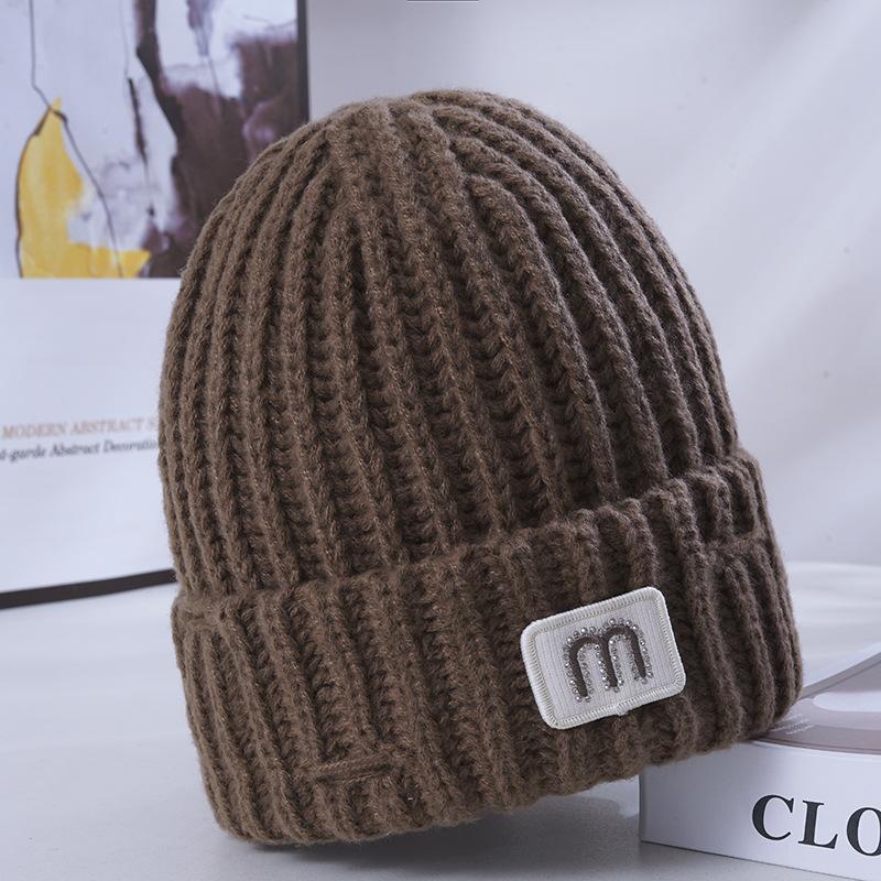 Women's Winter Warm Loose Knitted Hat Korean Style Versatile Windproof Ear Protection Couple Wool Hat