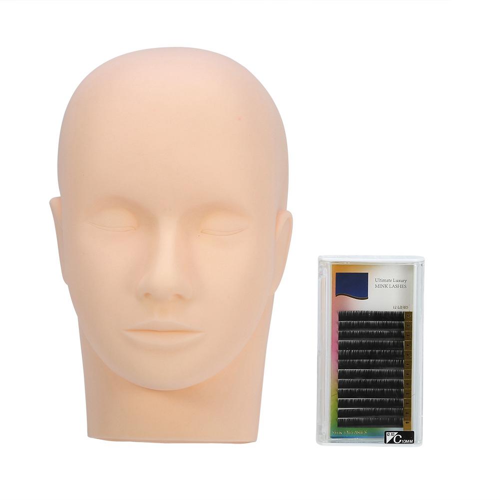 Professional One Training Head Model False Eyelashes Extension Practice Kit Tool For Starter