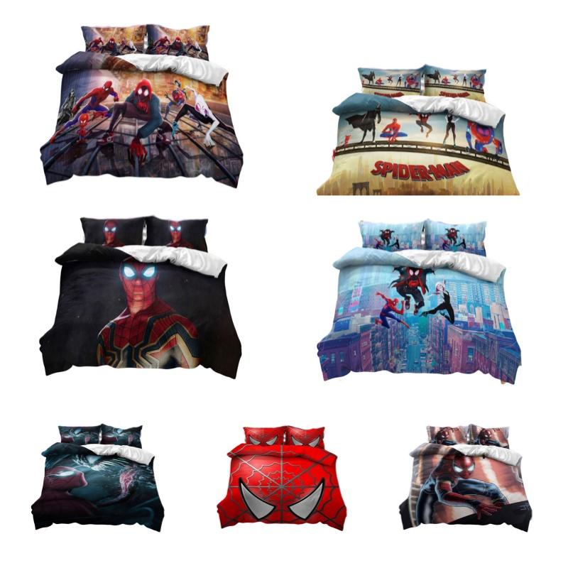 Spiderman Football Pattern Bedding Set 3-piece Bed Set For Students