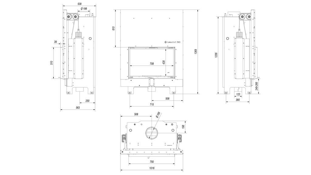 Water heating fireplace KRATKI MBO 15 kW Ø 200 lift-up