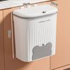 Wall Mounted Garbage Bin with Lid Large Capacity Easy To Install Cabinet Door Trash Can Food Garbage Holder