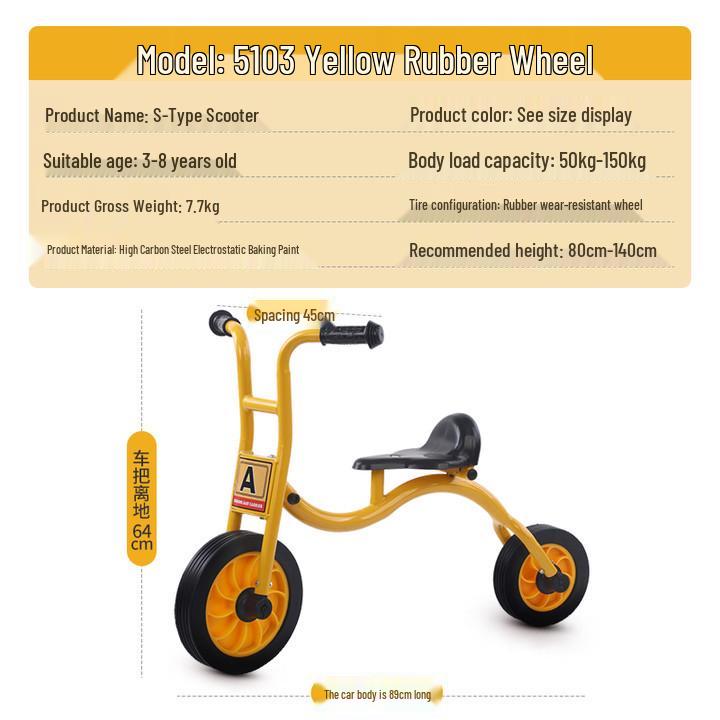 Kindergarten-Dreirad für Kinder 2-8 Jahre - Outdoor-Pedal-Fahrrad für Kleinkinder mit Eltern-Kind-Funktion