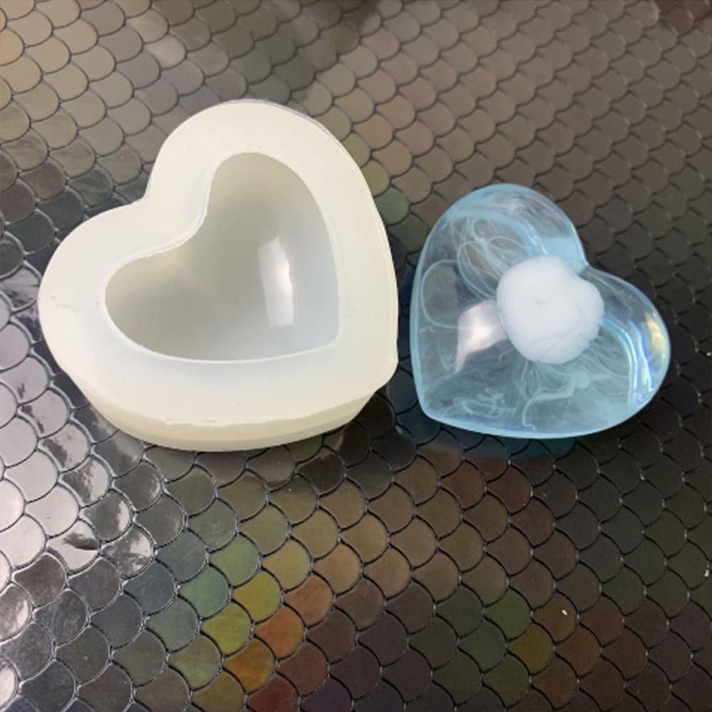 2pcs 3D Love Heart Silicone Mold Aroma Plaster Candle Mould DIY Dessert Mousse Baking Pastry Candy Moulds Cake Decoration.