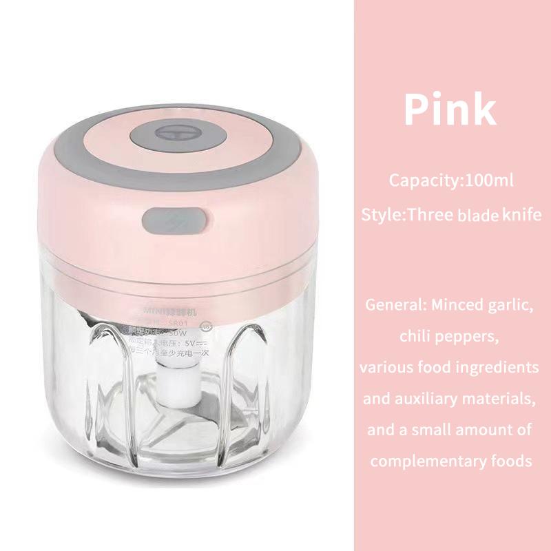 Multifunctional Electric Garlic Chopper 100/250Ml Portable Vegetable Grinder Onion Mixer Mashing Machine For Kitchen