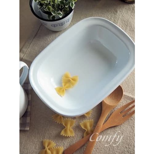 Posh Living 440L POMEL Pie Dish, White, W20 X D15 X H4.5cm