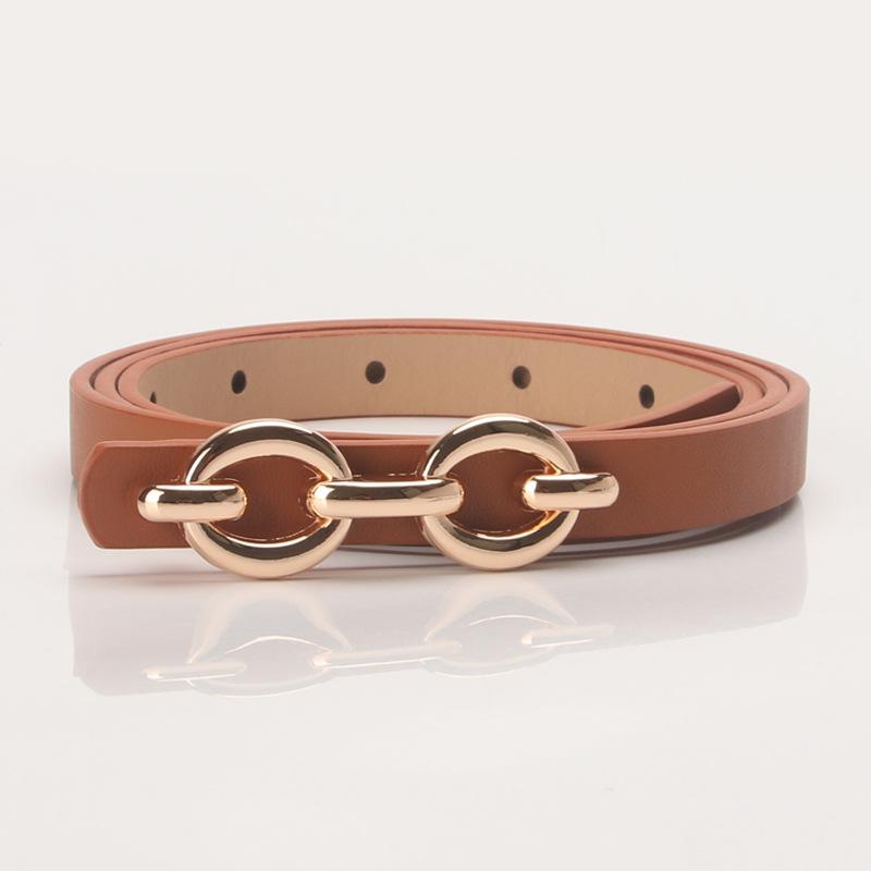 Women's Belt Alloy Buckle Versatile Dress Decoration Belt Niche Jeans Belt Pu Thin Belt