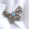 Natural Gemstone Butterfly Pendant, Elegant And Artisan Jewelry 925 Silver 1.66" CP-13