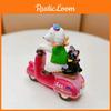 Cat Resin Dog Riding Motorcycle Action Figure Model Toy Micro Landscape Decorate