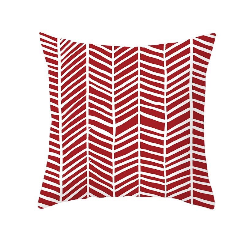 Red, Blue and Black Geometric Cushion Cover, Peach Skin Print Pillow Cover, Square Sofa Cushion, Home Textiles and Household Products
